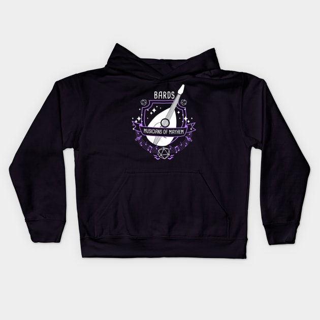 RPG Class Bard Kids Hoodie by Emily Collins